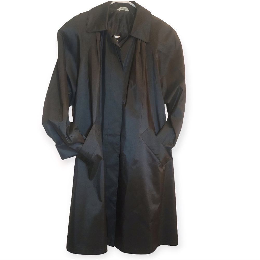 Vintage British Mist Women's Black Trench Coat